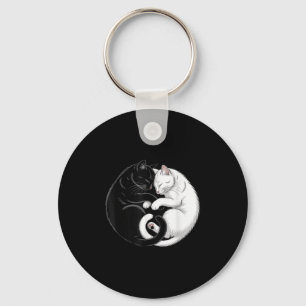 陰陽ペット猫 黒白猫 キーホルダー