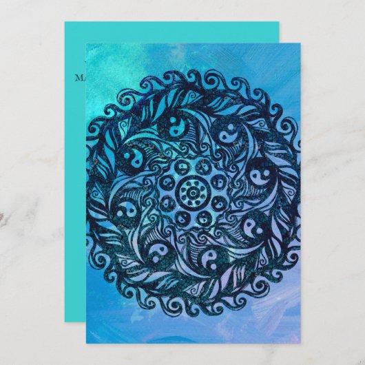 陰陽マンダラ 自然 花 花マンダラ 招待状 (正面/裏面)