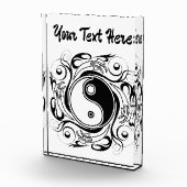 陰陽マークの黒と白のタトゥースタイル フォトブロック (右)