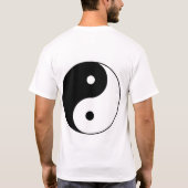 陰陽マーク - シンプルな黒と白のバランス Tシャツ (裏面)