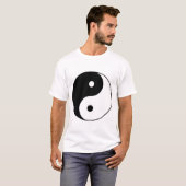 陰陽マーク - シンプルな黒と白のバランス Tシャツ (正面フル)