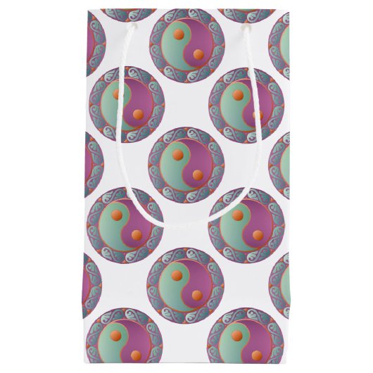 陰陽メダリオンバイオレットターコイズ スモールペーパーバッグ (正面)