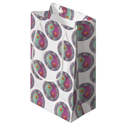 陰陽メダリオンバイオレットターコイズ スモールペーパーバッグ (正面アングル)