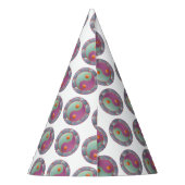 陰陽メダリオンバイオレットターコイズ パーティーハット (裏面)