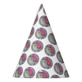 陰陽メダリオンバイオレットターコイズ パーティーハット (左)