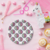 陰陽メダリオンバイオレットターコイズ ペーパープレート (パーティー)