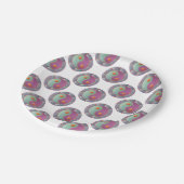 陰陽メダリオンバイオレットターコイズ ペーパープレート (アングル)