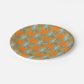 陰陽メダリオン金ゴールドターコイズ ペーパープレート (アングル)