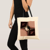 陰陽モノグラムピンク+ブラックフラクタルレースバッグ トートバッグ (正面(商品))