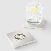 陰陽リザードシルバー ストーンコースター (横)