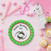 陰陽リザード誕生日 ペーパープレート (パーティー)