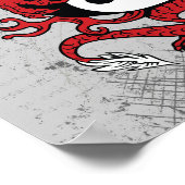 陰陽中国ののシンボルとドラゴン ポスター (角)