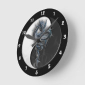 陰陽中国のドラゴンウォールクロック ラウンド壁時計 (傾斜)