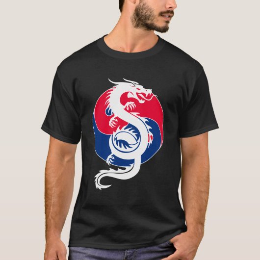 陰陽中国のドラゴン武術アーツプラクティショナー Tシャツ (正面)