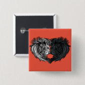 陰陽動物アート、ライオンズ戦 缶バッジ (正面&裏面)