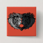 陰陽動物アート、ライオンズ戦 缶バッジ (正面)