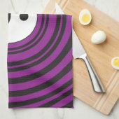 陰陽太極記号紫黒丸 キッチンタオル (四つ折り)