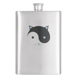 陰陽子猫イン青かわいい瞑想ヨガデザイン フラスク