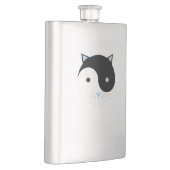 陰陽子猫イン青かわいい瞑想ヨガデザイン フラスク (右)