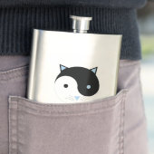 陰陽子猫イン青かわいい瞑想ヨガデザイン フラスク (インサイチュ)