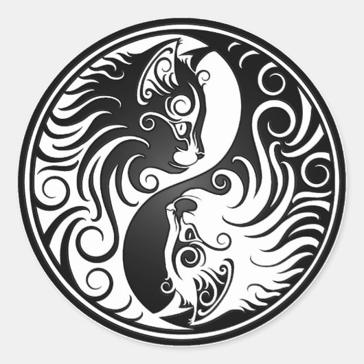 陰陽子猫 ラウンドシール (正面)