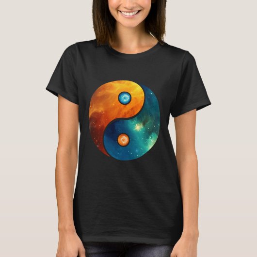 陰陽宇宙コスモス銀河系ユニバースアウター Tシャツ (正面)