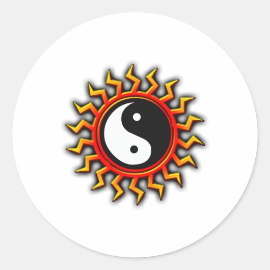 陰陽平衡太陽 ラウンドシール (正面)