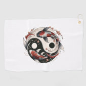 陰陽日本の錦鯉 ゴルフタオル (横)