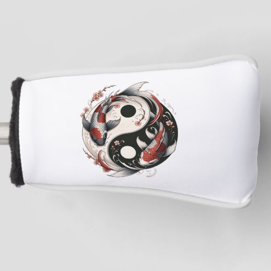 陰陽日本の鯉の魚 ゴルフヘッドカバー (正面)