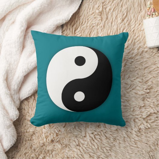 陰陽枕 – ティール(緑がかった色) クッション (ブランケット)