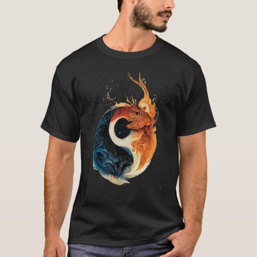 陰陽火と氷の竜 Tシャツ (正面)