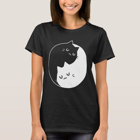 陰陽猫のキャットTシャツ Tシャツ (正面)