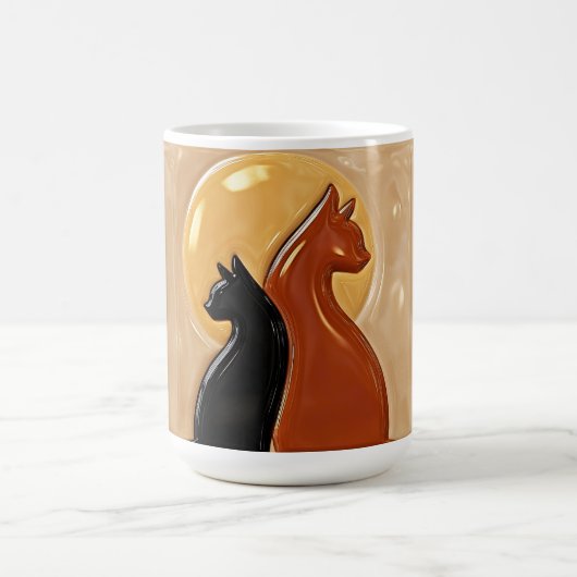 陰陽猫の陶磁器 コーヒーマグカップ (中央)