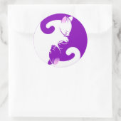 陰陽猫（見える？）ステッカー ラウンドシール (バッグ)