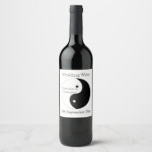陰陽白黒デザイン結婚ズ ワインラベル (正面)
