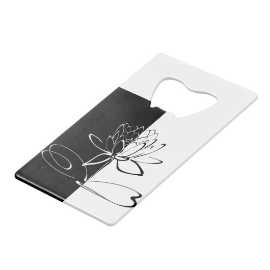 陰陽白黒ロータスブロッサム クレジットカード栓抜き (正面アングル)