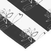 陰陽白黒ロータスブロッサム ショートテーブルランナー (コーナー)