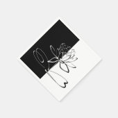 陰陽白黒ロータスブロッサム スタンダードカクテルナプキン (角)