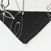 陰陽白黒ロータスブロッサム フリースブランケット (角)