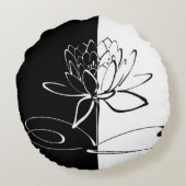 陰陽白黒ロータスブロッサム ラウンドクッション (裏面)