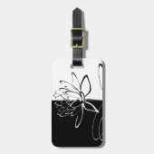 陰陽白黒ロータスブロッサム ラゲッジタグ (正面縦)