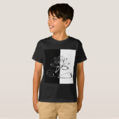 陰陽白黒ロータスブロッサム Tシャツ (正面フル)