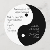 陰陽白黒結婚のディナーメニュー プログラム (裏面)