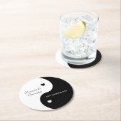陰陽白黒結婚ズ ラウンドペーパーコースター (インサイチュ)