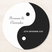 陰陽白黒結婚ズ ラウンドペーパーコースター (正面)