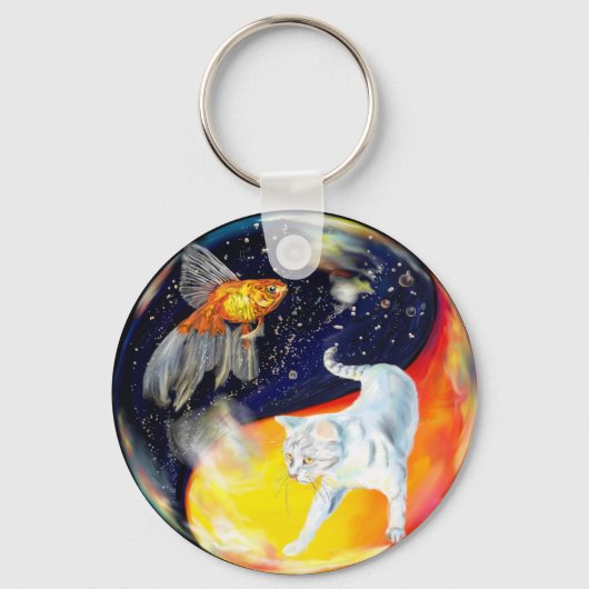 陰陽白黒 キーホルダー (正面)