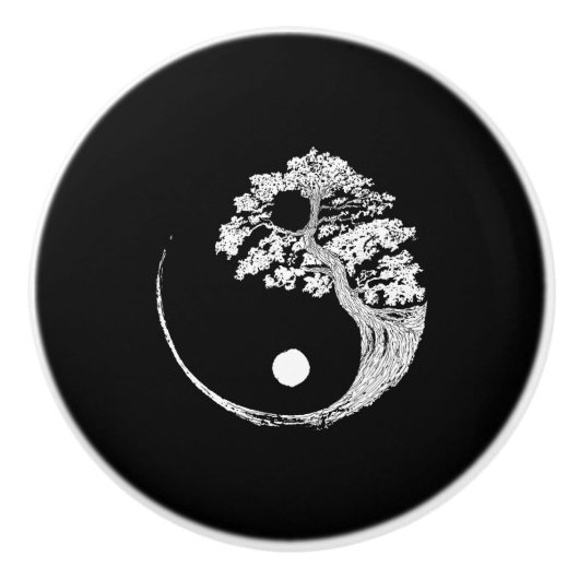 陰陽盆栽仏日本の教禅 セラミックノブ (正面)