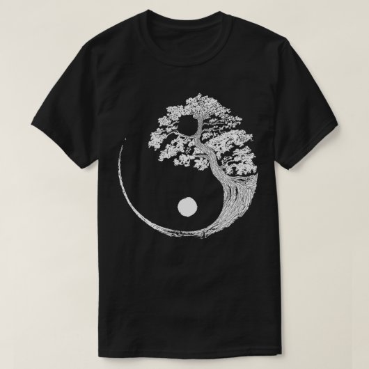 陰陽盆栽日本の仏禅 Tシャツ (デザイン正面)