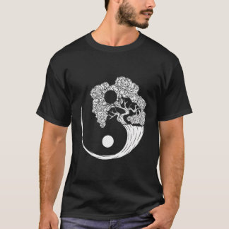 陰陽盆栽日本の樹園禅仏 Tシャツ