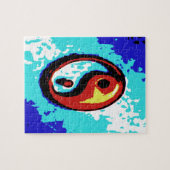 陰陽符号の赤と青芸術的 ジグソーパズル (横)